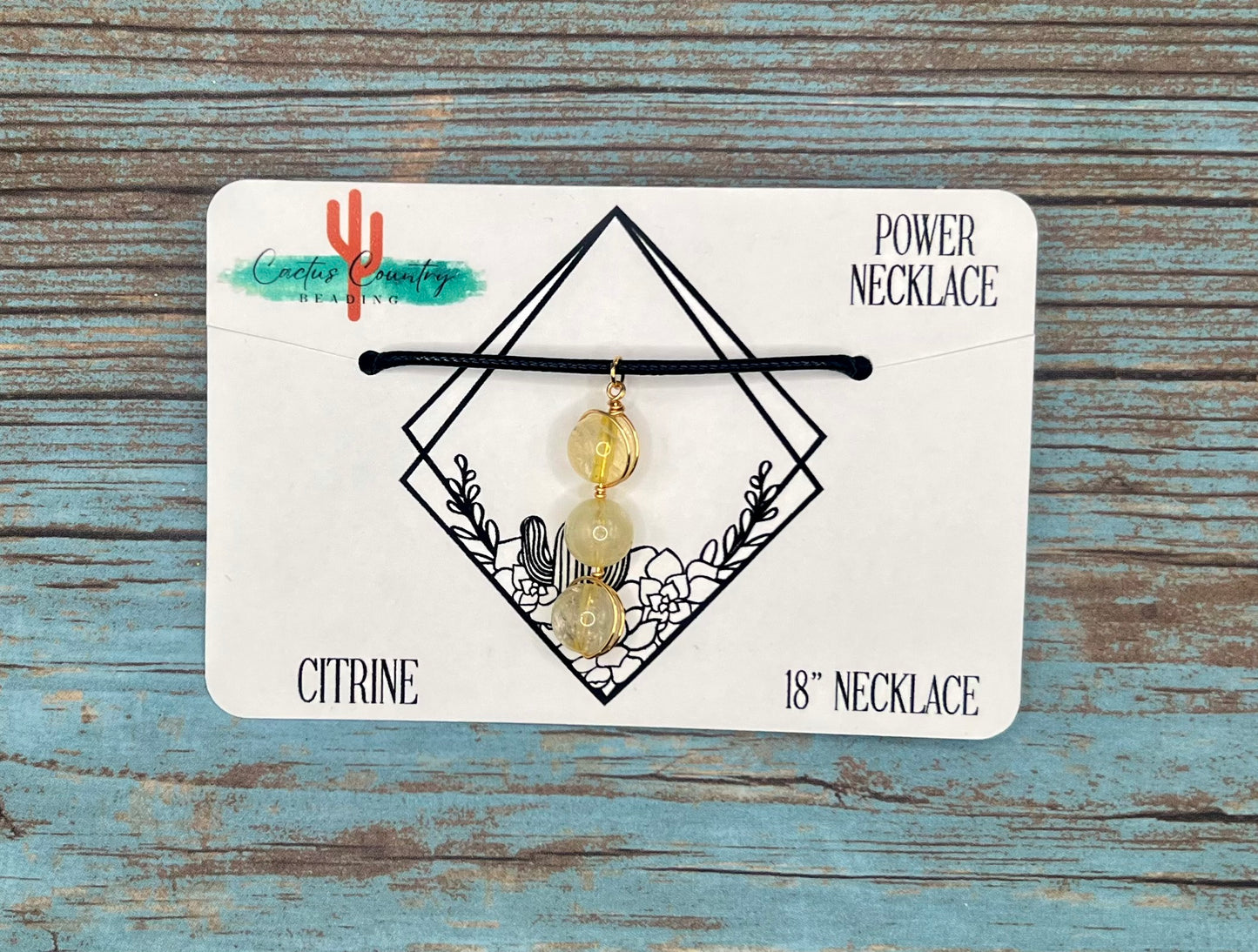 Citrine 3 Crystal Necklace