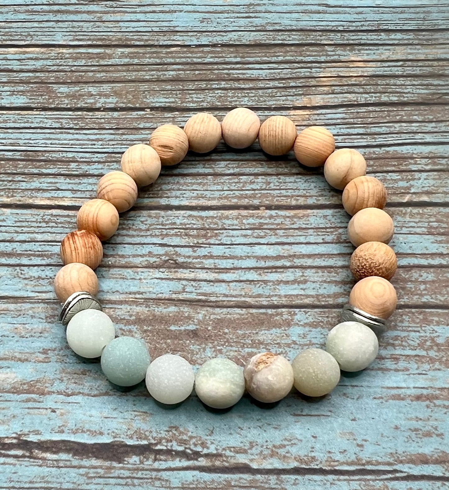 Amazonite & Sandalwood Diffuser Bracelet