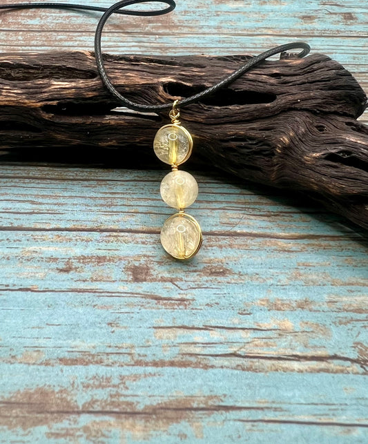 Citrine 3 Crystal Necklace