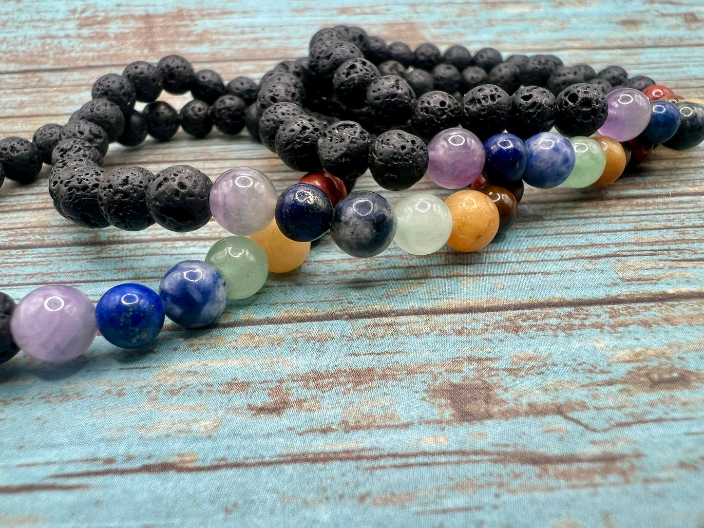 Chakra & lava stone diffuser bracelet