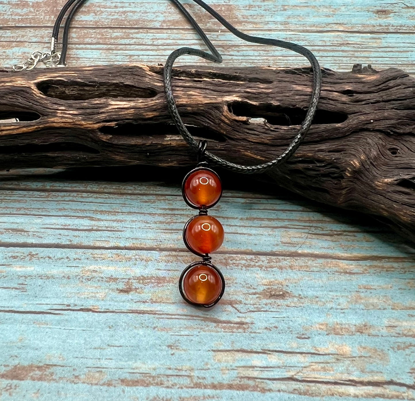 Carnelian 3 Stone Necklace