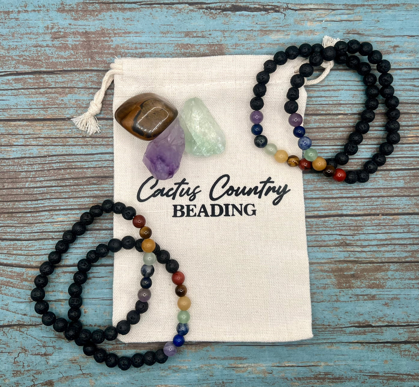 Chakra & lava stone diffuser bracelet