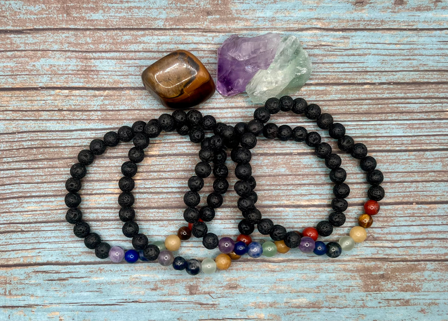 Chakra & lava stone diffuser bracelet