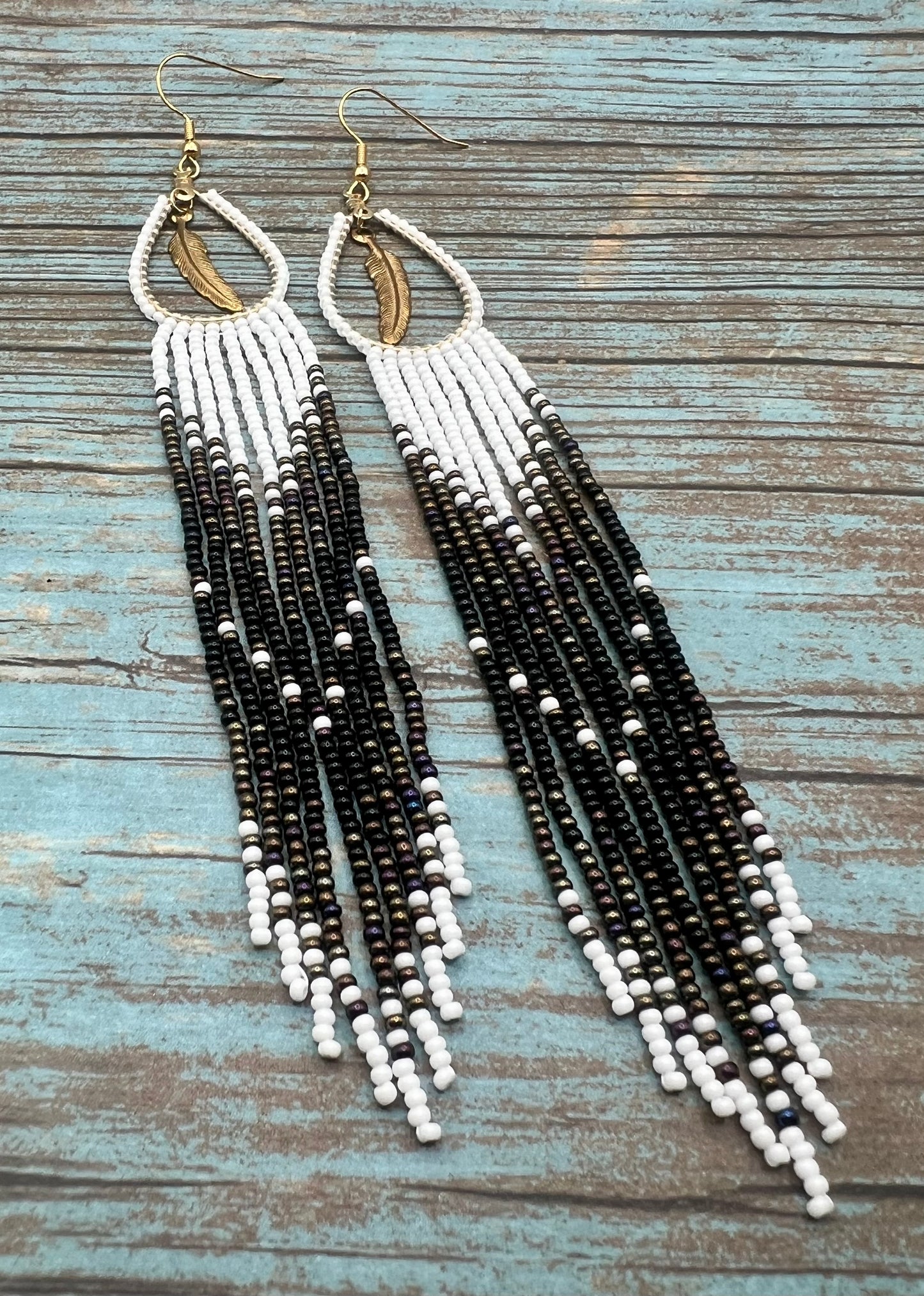 Black & Gold Fringe earrings