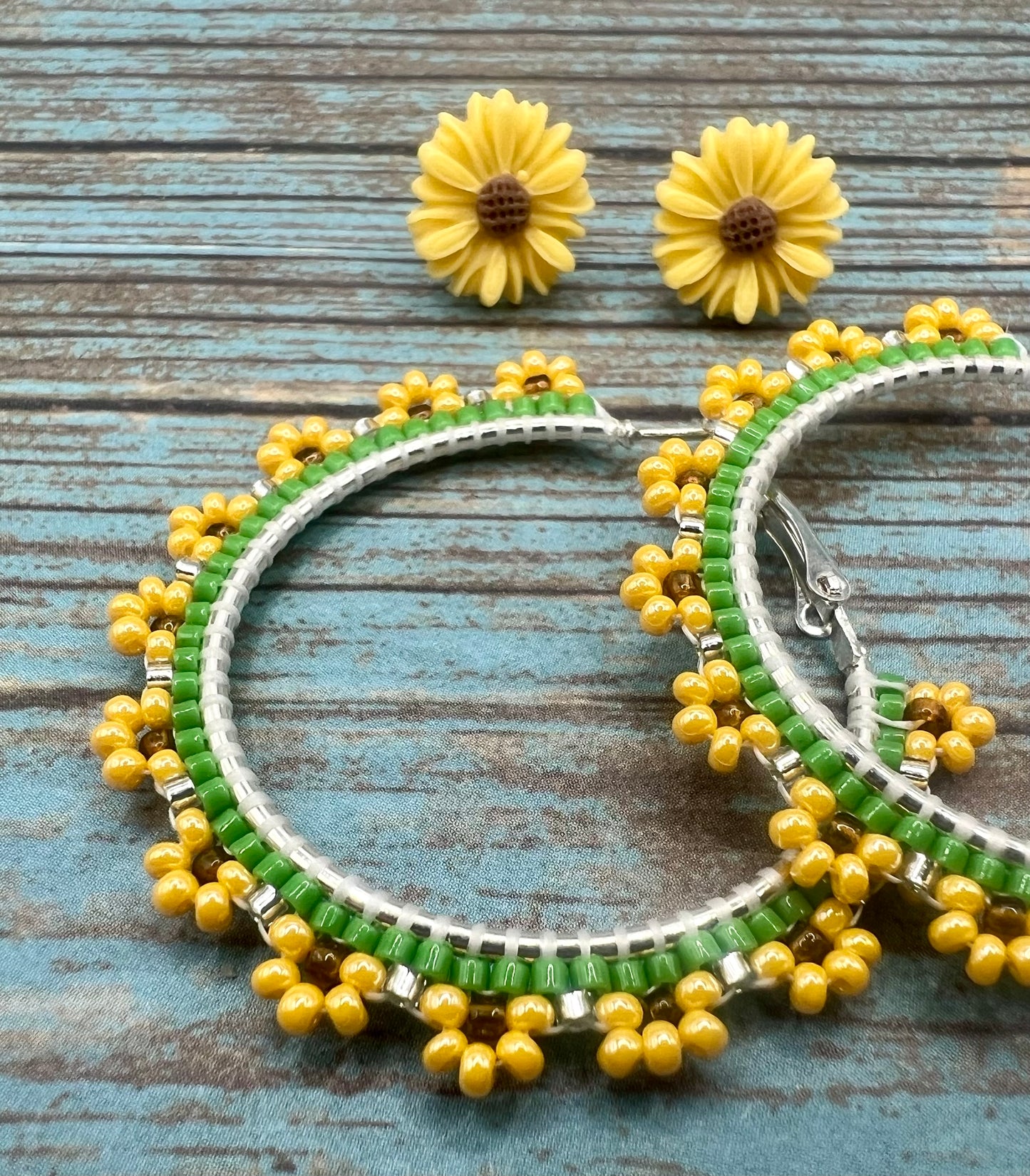 Sunflower Stud and Hoop set