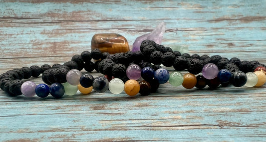 Chakra & lava stone diffuser bracelet