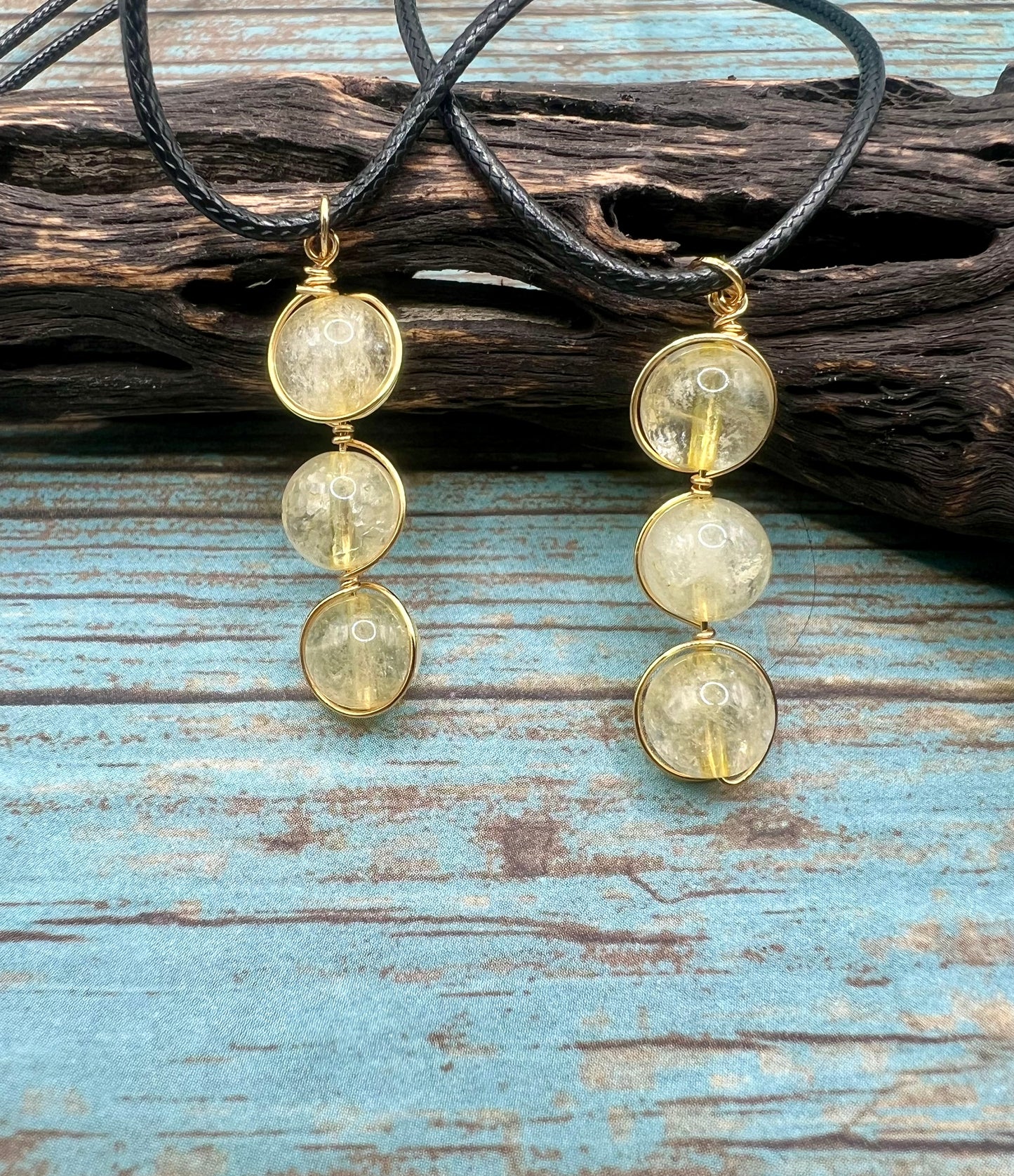 Citrine 3 Crystal Necklace