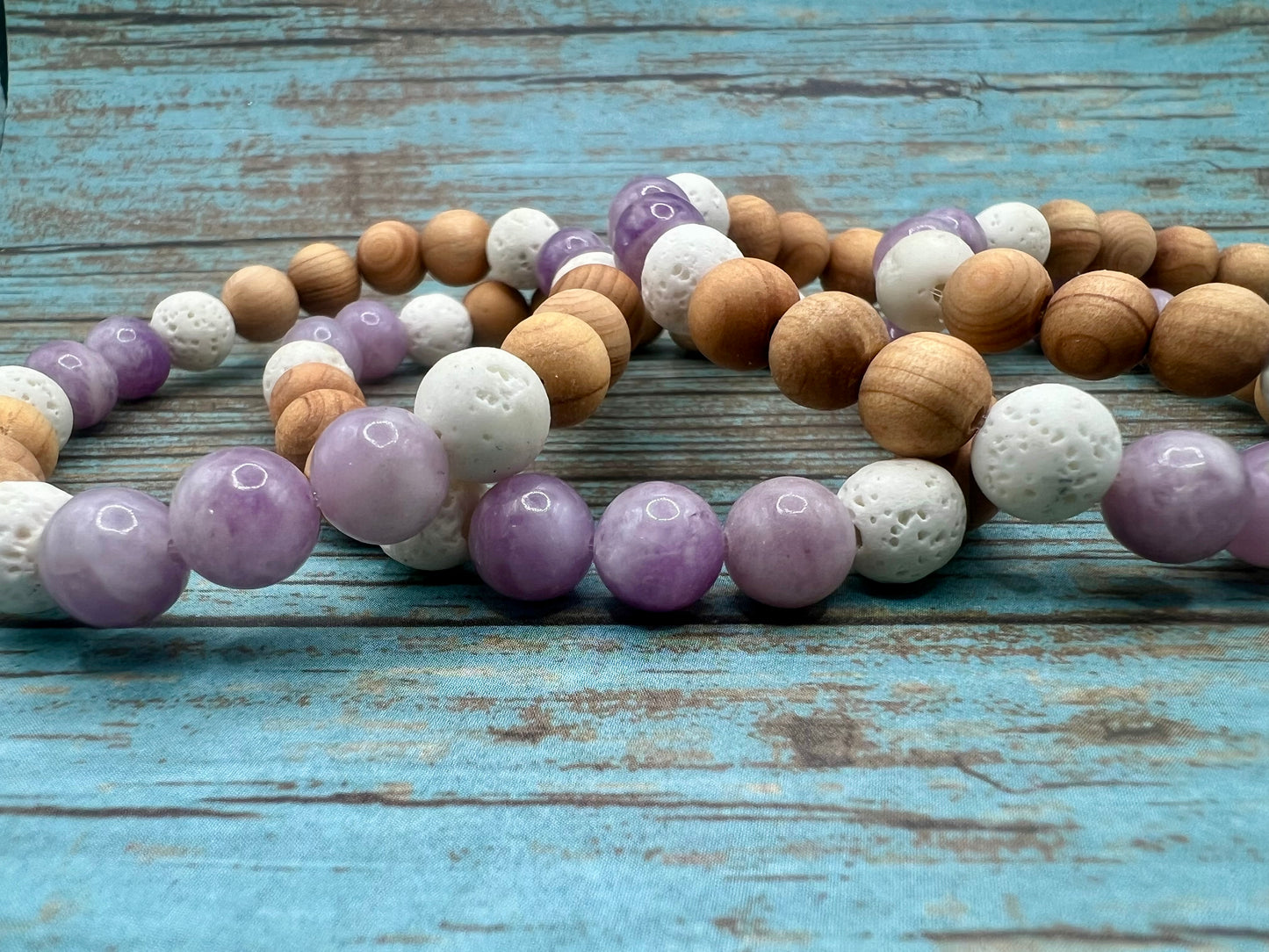 Lepidolite & Sandalwood Diffuser Bracelet