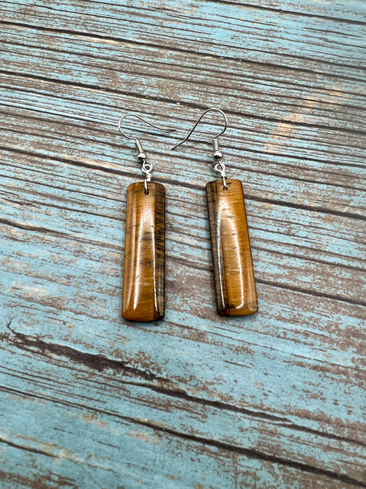 One of a kind Tigers Eye earrings