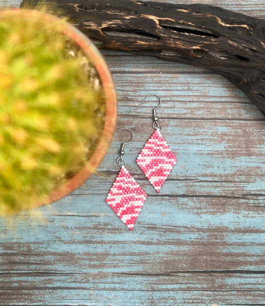 Pink Zebra earrings