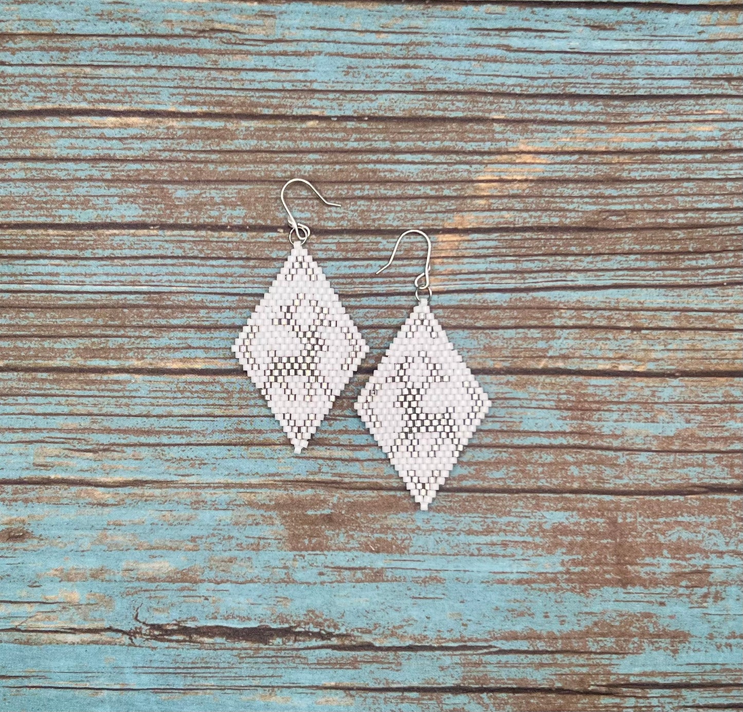 White & Silver Reindeer Earrings