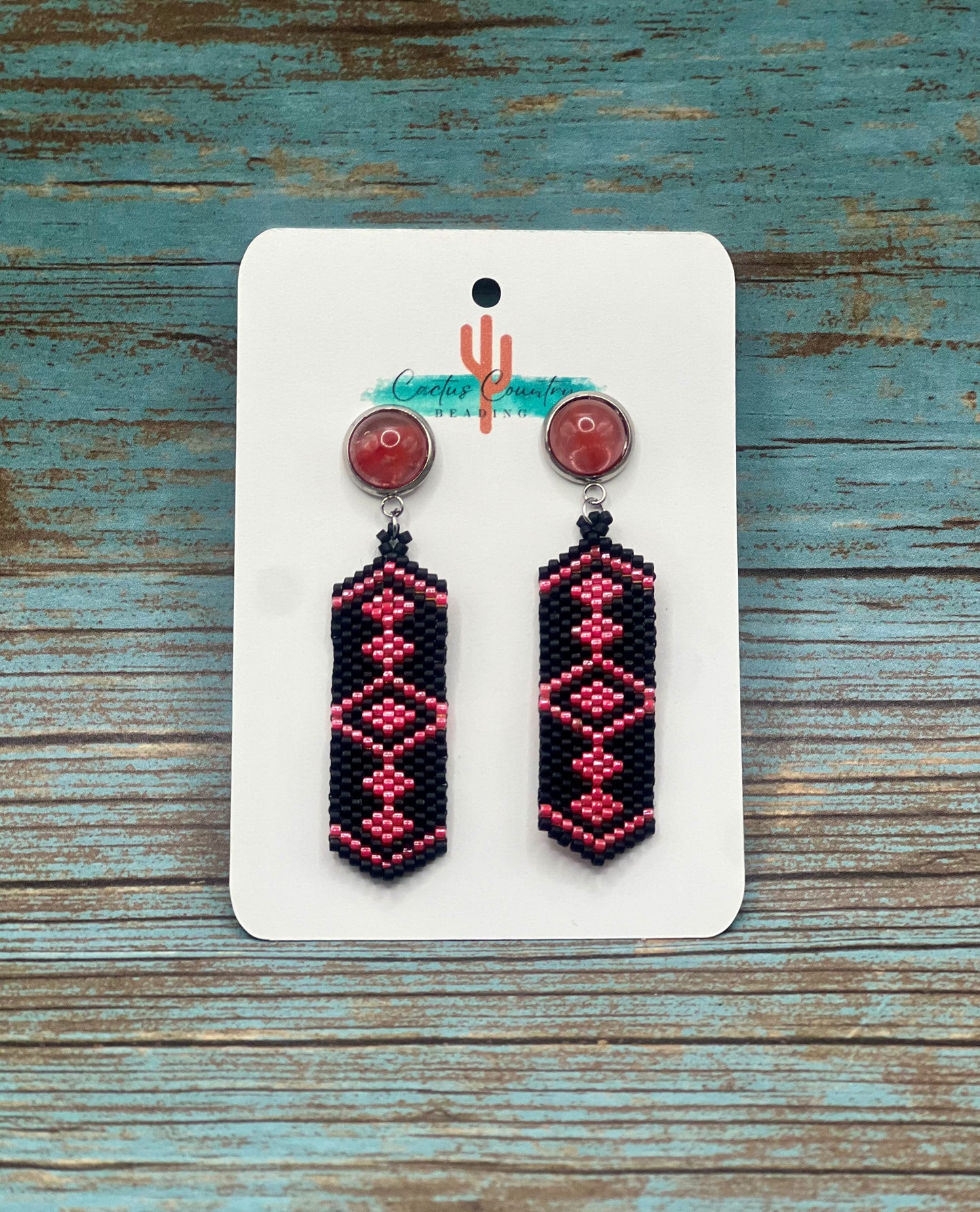 Watermelon Tourmaline & Diamonds earrings