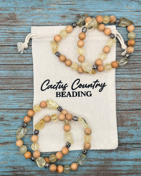 Sunflowers & Citrine diffuser bracelet