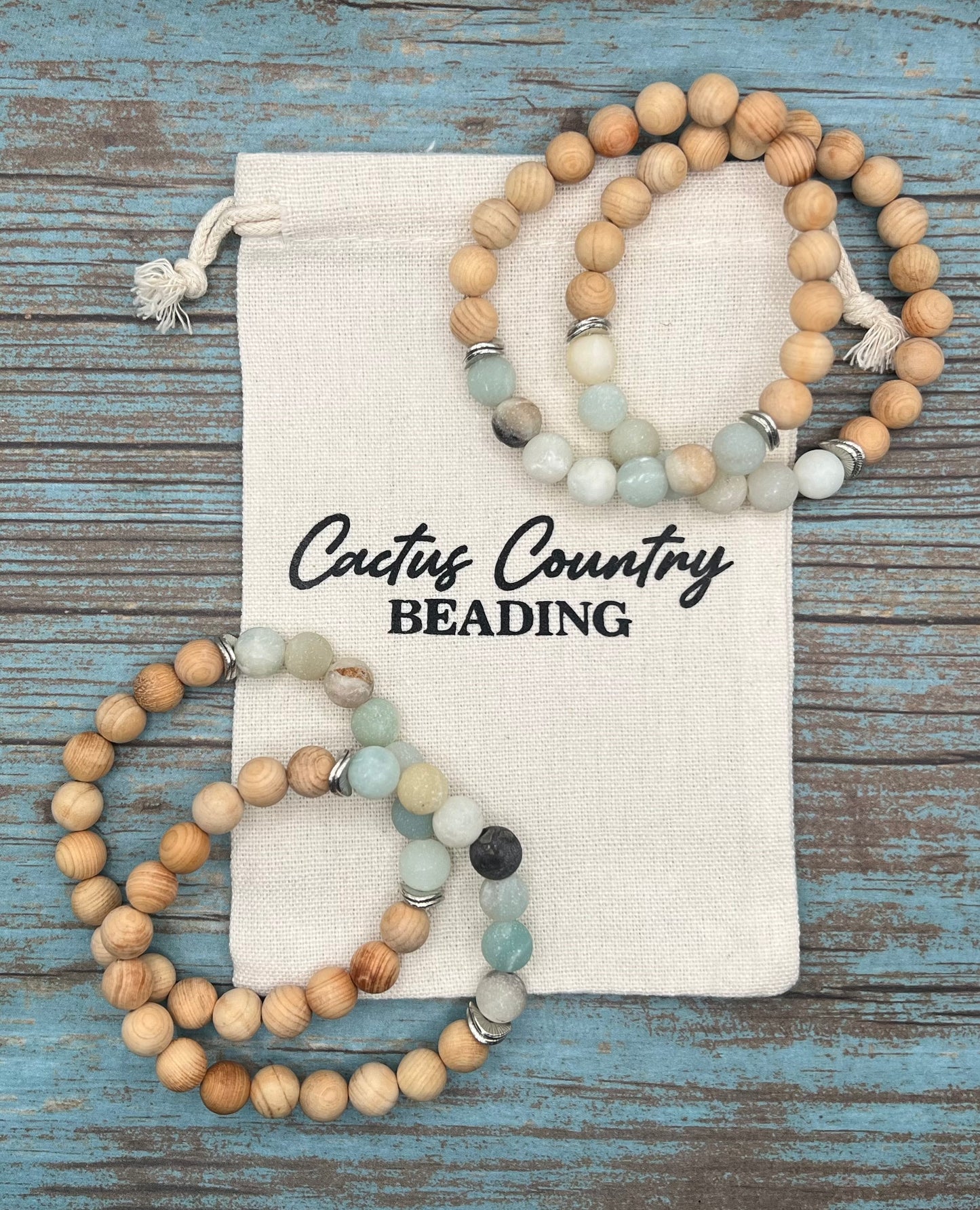 Amazonite & Sandalwood Diffuser Bracelet