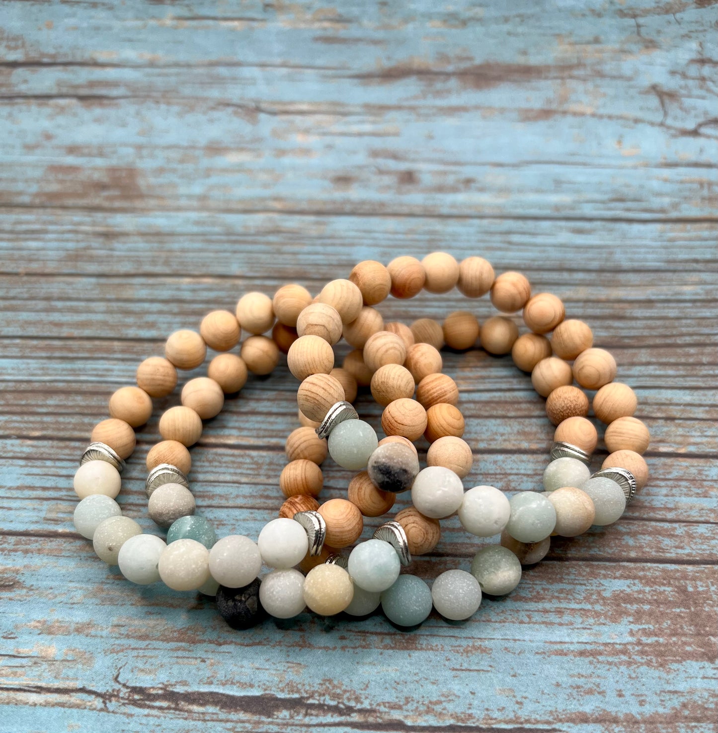 Amazonite & Sandalwood Diffuser Bracelet